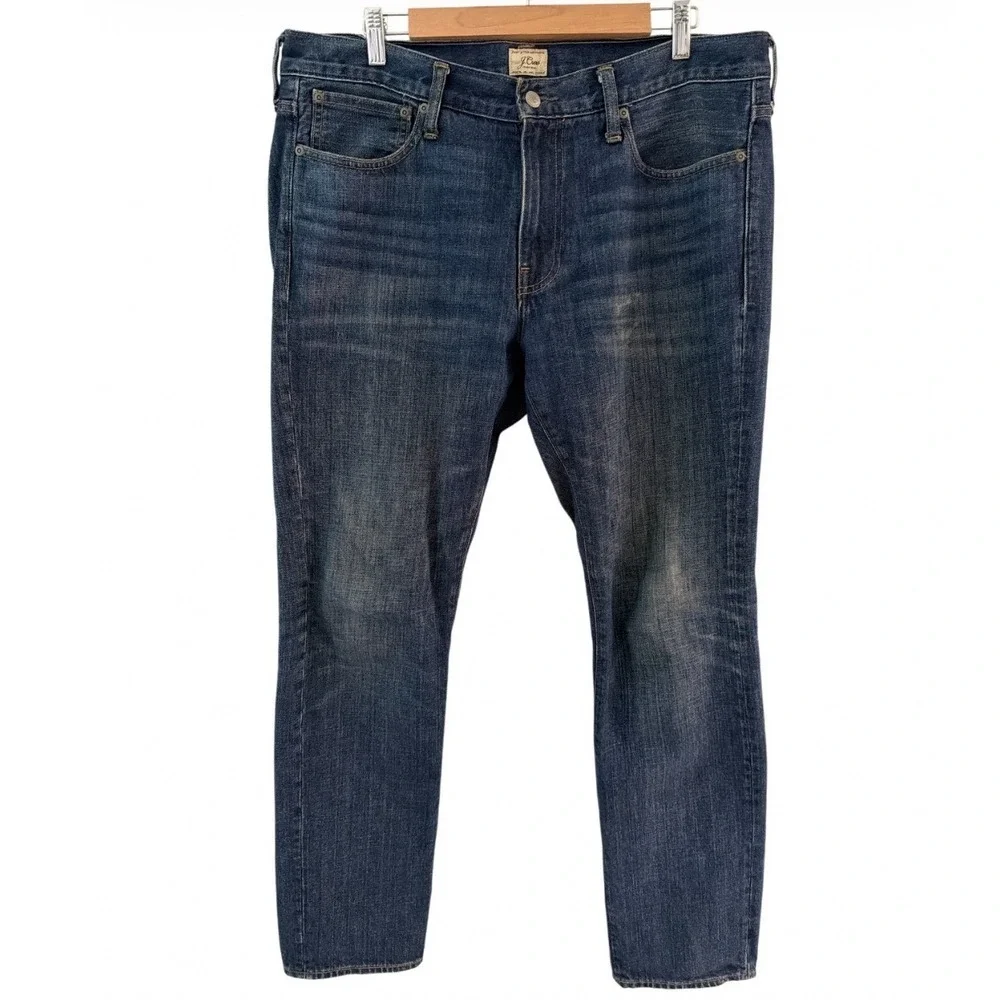 J. Crew 484 Slim Fit Jeans Mens 35x32 Dark Wash Blue 100% Cotton Denim Pants